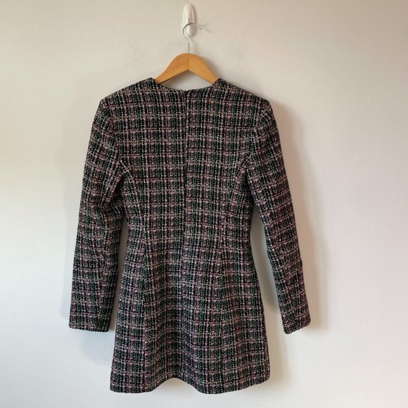 Zara Tweed Textured Blazer Dress Jewel Pins Sz Small Blogger Favorite NWOT - Picture 8 of 10